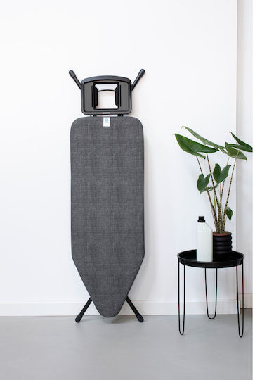 Brabantia Ironing Board For Steam Iron Foldable Denim Black 124x45x98cm