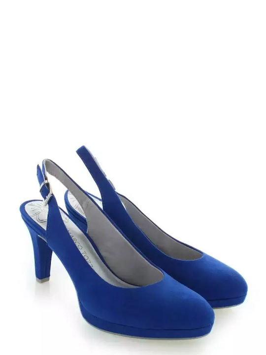 Marco Tozzi Suede Heel with Strap Blue