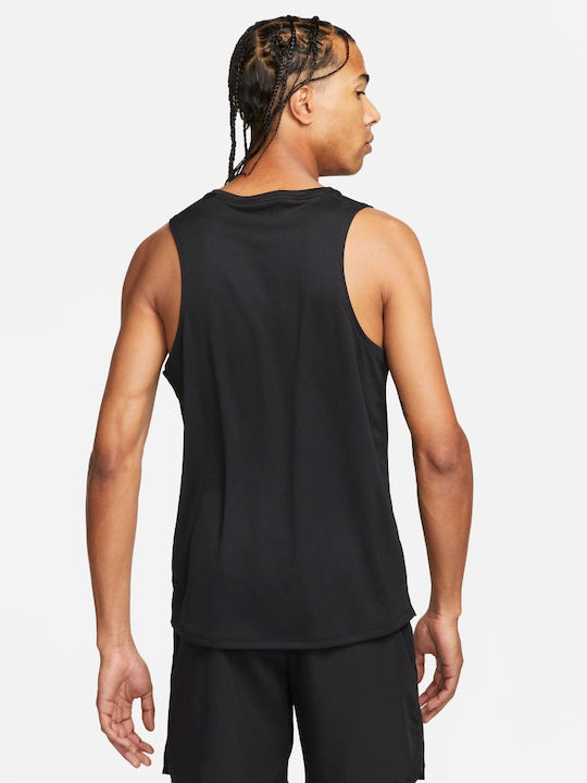 Nike Miler Men's Athletic Short Sleeve Blouse Dri-Fit Black