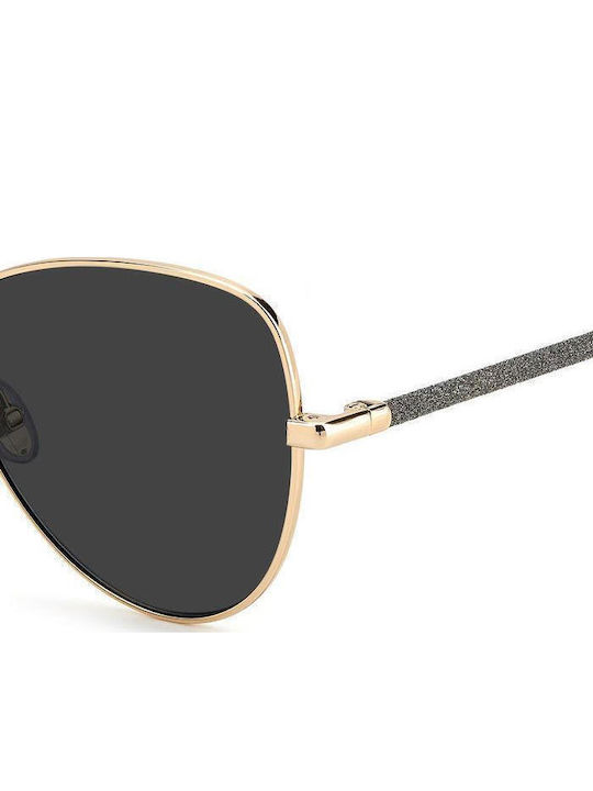 Jimmy Choo Women's Sunglasses with Gold Metallic Frame and Grey Lenses Carol/S 2M2/IR