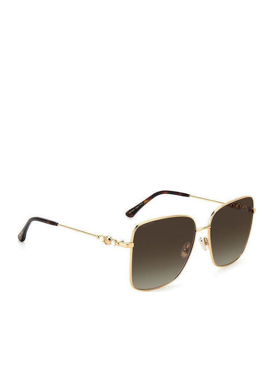 Jimmy Choo Women's Sunglasses with Gold Metallic Frame and Grey Gradient Lenses Hester S 06J HA