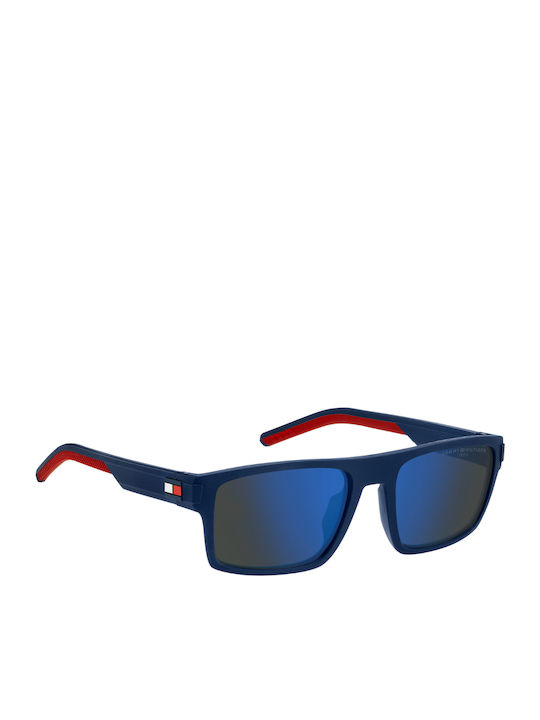 Tommy Hilfiger Men's Sunglasses with Navy Blue Plastic Frame and Gray Lens