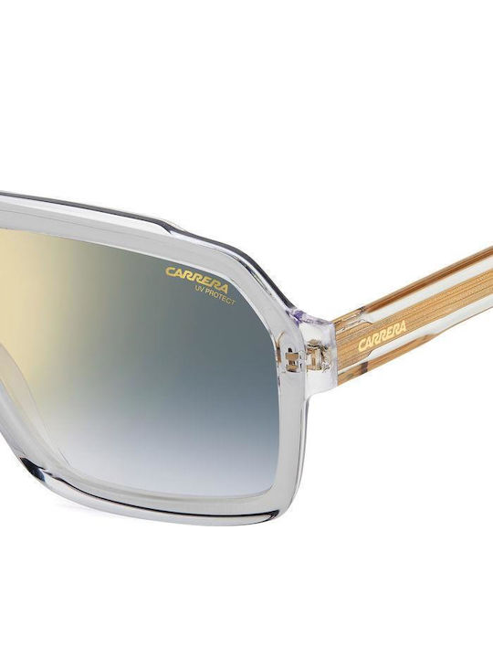 Carrera Men's Sunglasses with Transparent Horn-Rimmed Frame and Grey Gradient Lens 1053/S 900/1V