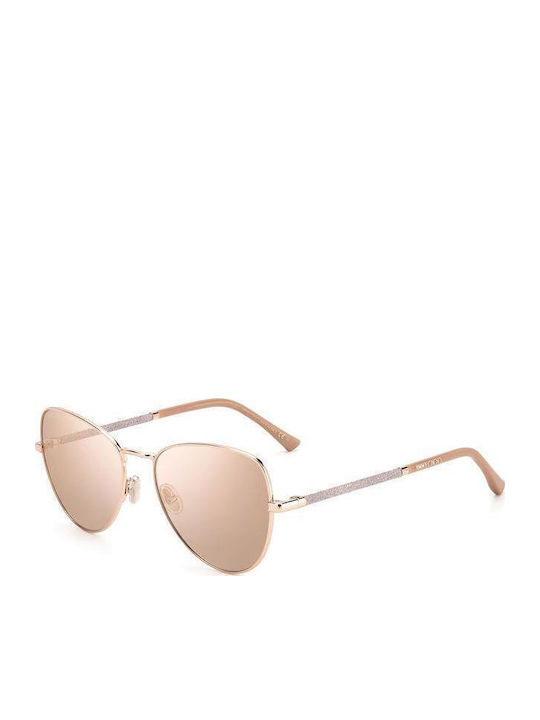 Jimmy Choo Carol Women's Sunglasses with Rose Gold Metal Frame and Pink Lens BKU 2S