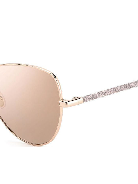 Jimmy Choo Carol Women's Sunglasses with Rose Gold Metal Frame and Pink Lens BKU 2S