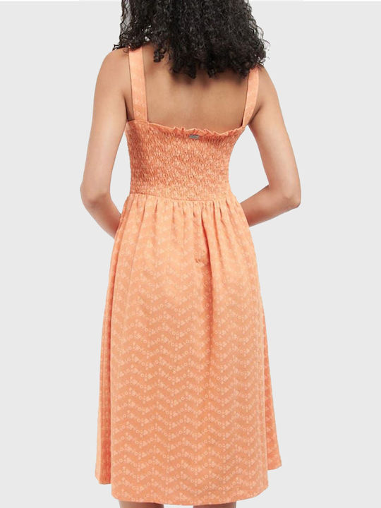 Barbour Sommer Mini Kleid mit Rüschen Orange LDR0645OR52
