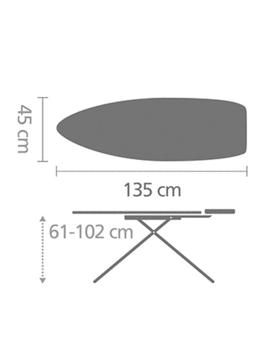 Brabantia Spring Bubbles Ironing Board for Steam Iron Foldable 135x45x102cm