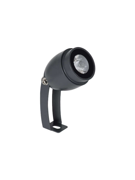 GloboStar GloboStar Außenstehlampen Projektor LED 3W mit Warmes Weiß IP67 Graue
