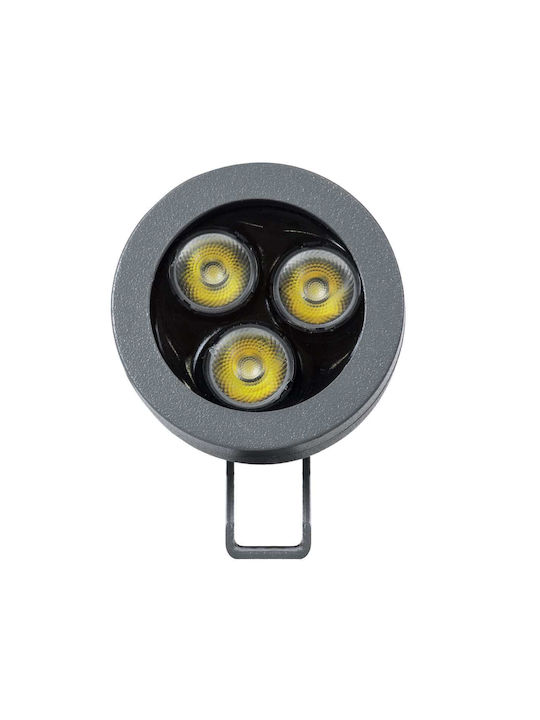 GloboStar Treelight Treespo Außenstehlampe Projektor LED Für Außenbereich 6W Mit Natürliches Weiß Licht IP67 Grau