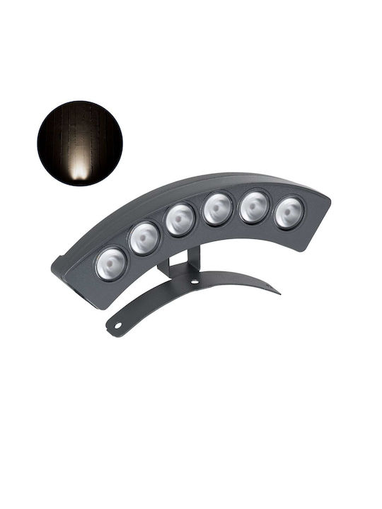 GloboStar Treelight Plante Outdoor Floor Lamp LED Wall Washer 6W with Natural White Light IP67 Gray