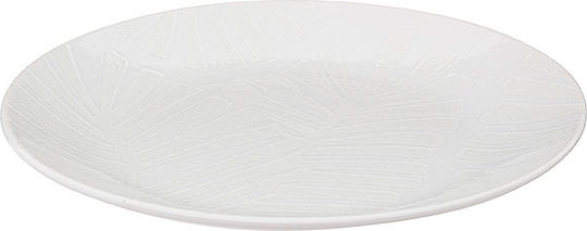 Leaf Plate Shallow Ceramic White with Diameter 27cm