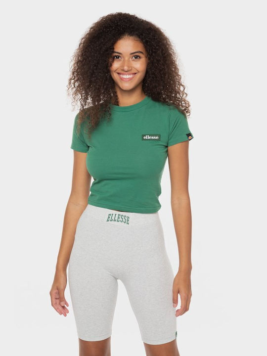 Ellesse Women's Summer Crop Top Cotton Short Sleeve Green