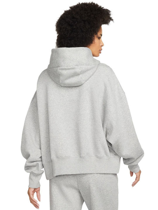 Long Women's Sweatshirt Hooded Gray
