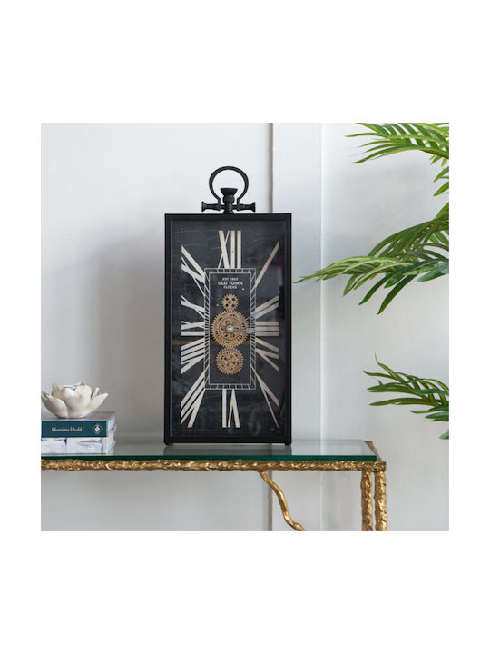 Artekko Artekko Tabletop Clock with Indicators Metal Black 78664-DS