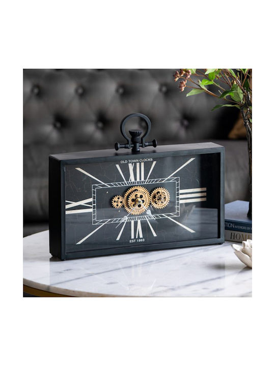 Artekko Tabletop Clock with Indicators Metal Black 78665-DS