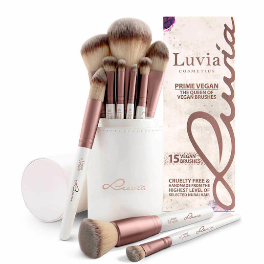 Luvia Set mit Make-up-Pinseln aus synthetischem Haar Prime Vegan 15Stück