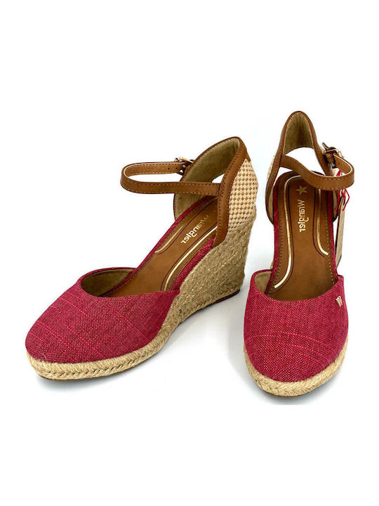 Brava Women's Fabric Platform Espadrilles Red