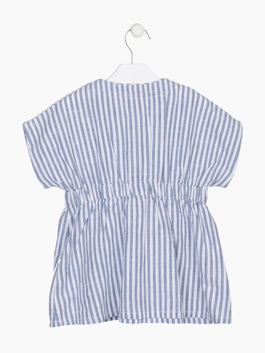 Losan Kids Dress Striped Short Sleeve Light Blue