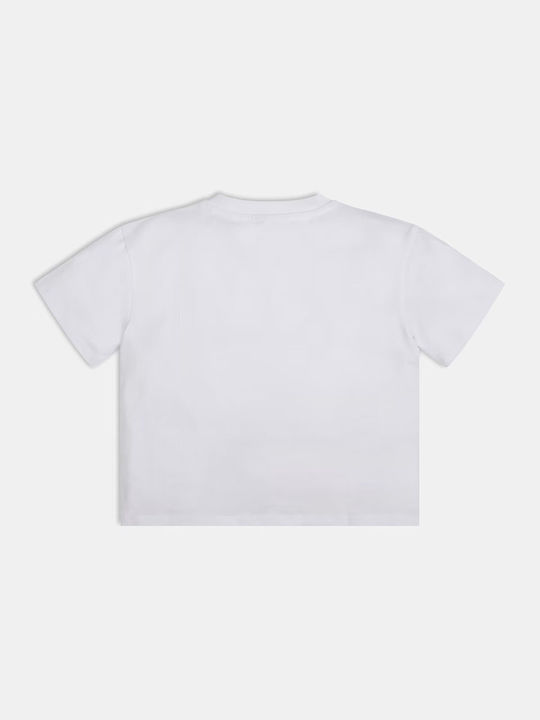 Guess Kinder Crop Top Kurzarm Weiß