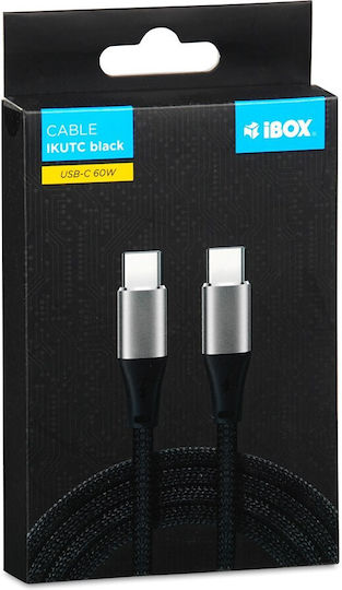 iBox USB 2.0 Cable USB-C male - USB-C 60W Black 1m (IKUTC1B)