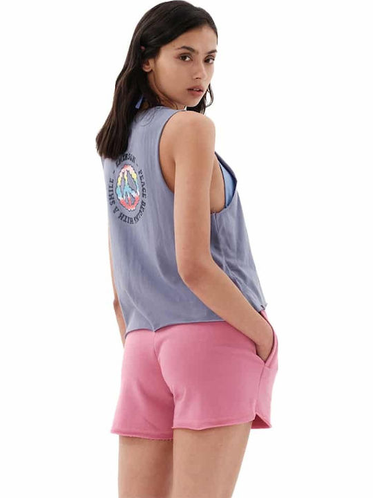 231.EW37.72 Women's Athletic Crop Top Sleeveless Purple