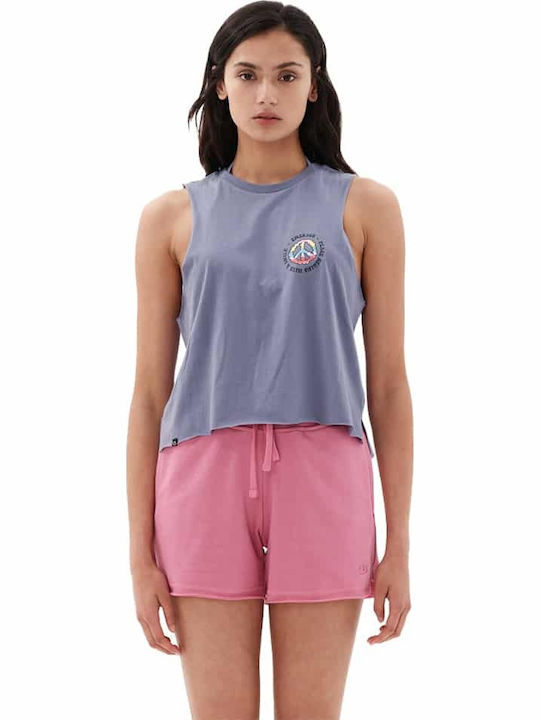 231.EW37.72 Women's Athletic Crop Top Sleeveless Purple