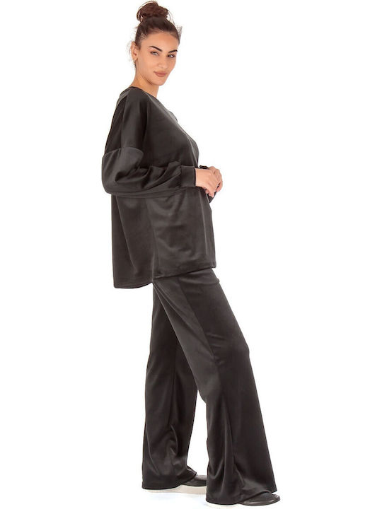 04795 Комплект анцуг Велур Черен set-04795 (blk)