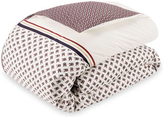 Tommy Hilfiger Duvet Cover Cotton Satin Queen 220x240 High Line Burgundy