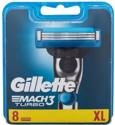 Gillette Mach3 Turbo Replacement Heads with 3 Blades & Lubricating Tape 8pcs