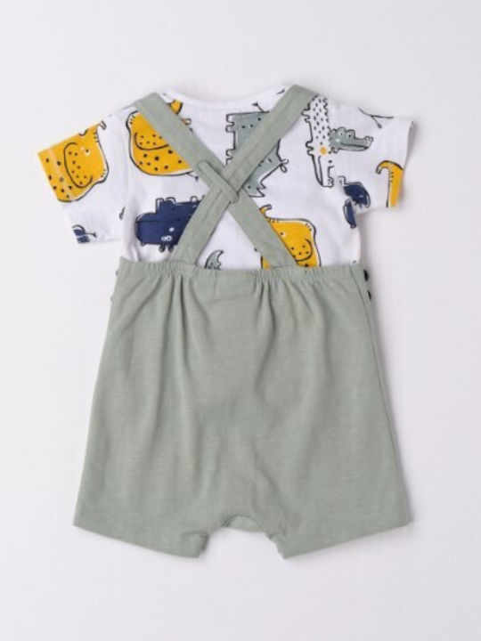 iDO Baby Bodysuit Set Short-Sleeved with Pants Green