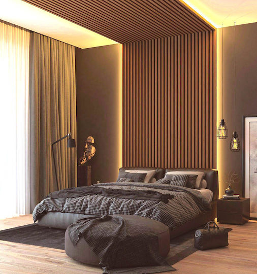 Panouri Decorative 3D Spumă Cu Adeziv Piano 11 Golden Oak/D.brown Negru 290x12.2cm