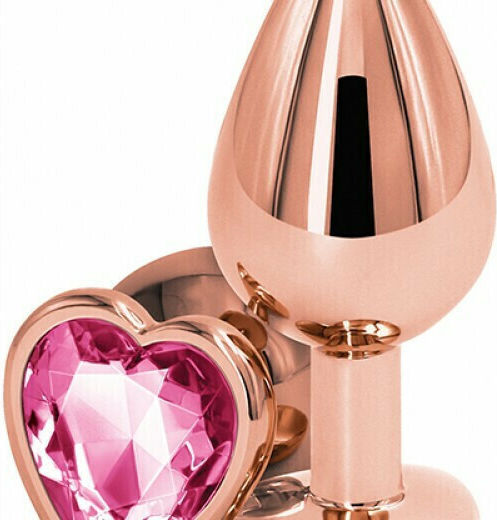 Ns Novelties Rear Assets Rose Gold Heart Анална тапа Medium Pink 8.2см