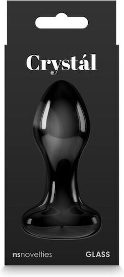 Ns Novelties Crystal Heart Glass Анална тапа Черна