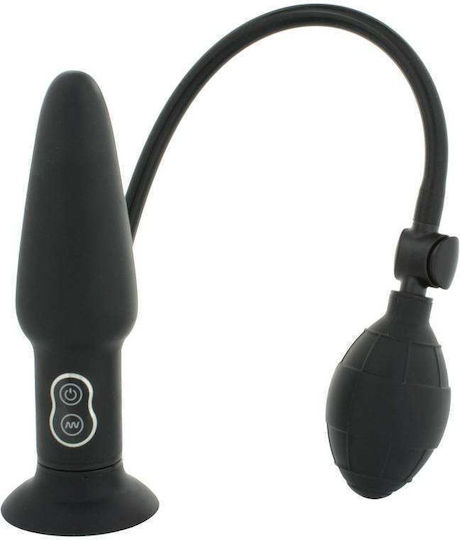 Seven Creations Vibrating Inflatable Butt Plug Πρωκτικός Δονητής Black