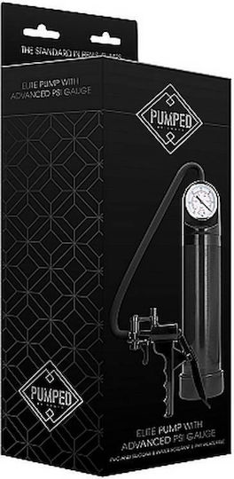 Shots Elite Pump With Advanced PSI Gauge Пенис помпа Black