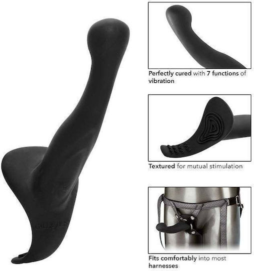 Calexotics The Royal Vibrating Set Crotchless Strap On Plus Vibrating Probe Harness με Dildo 16.5cm και Δόνηση σε Μαύρο Χρώμα