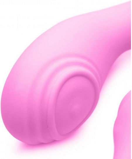 Strap U U-Pulse Silicone Vibrating Strapless Strap-On Strapless Strap On with Dildo with Vibration in Fuchsia Color