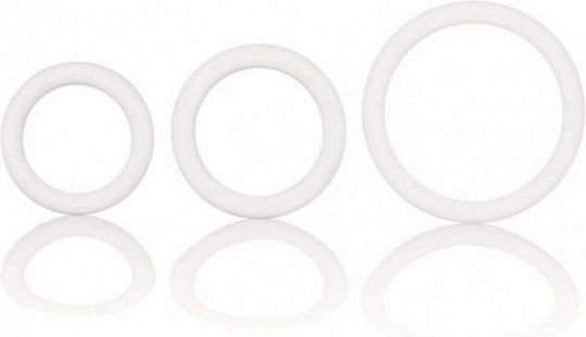 Calexotics Rubber Ring 3 Piece Set Set Cock Rings Cock White 3buc