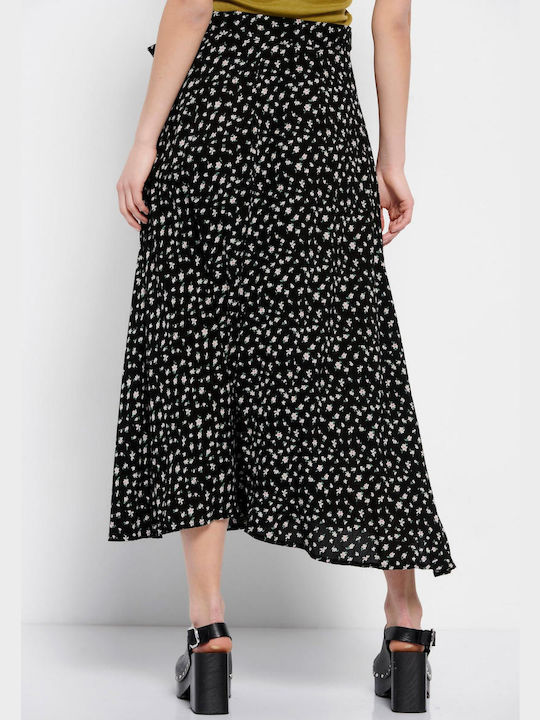 Funky Buddha Midi Skirt Floral in Black color