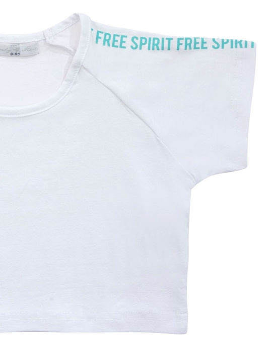 Funky Kids Crop Top Short Sleeve White