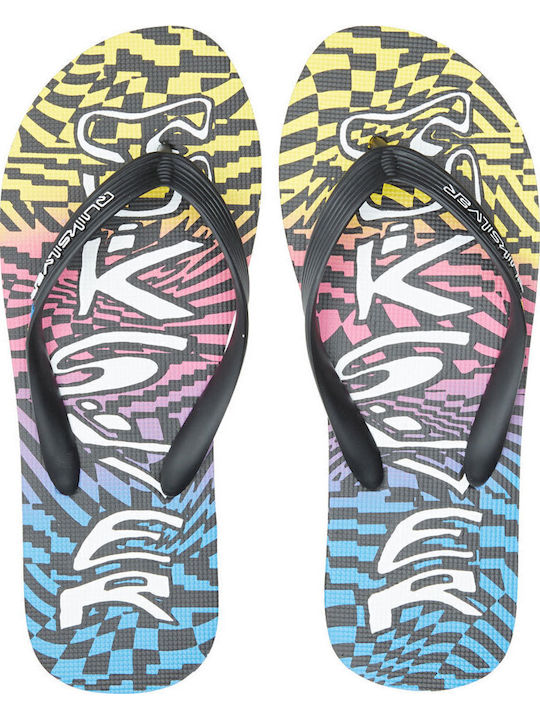Molokai Wordblock Ανδρικά Flip Flops Black/Blue/Pink