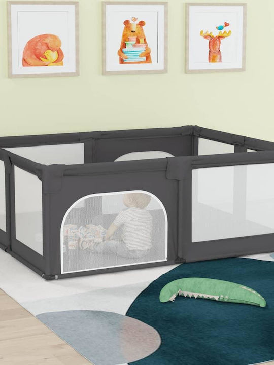 vidaXL Πάρκο με Στρώμα Σκούρο Γκρι 190x150cm