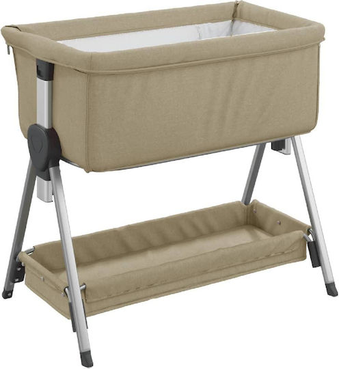 vidaXL Cradle with Mattress Beige Grey
