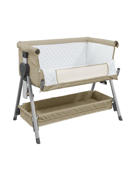 vidaXL Люлка с Матрак Beige Grey