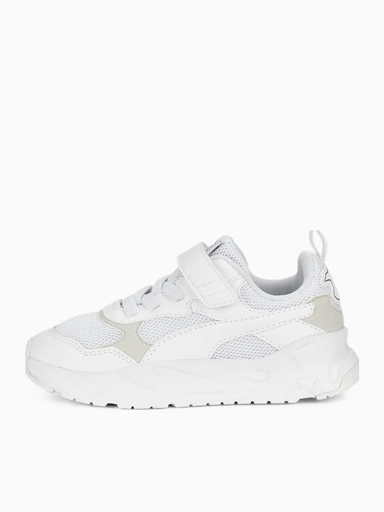 PUMA Trinity Kids Sneakers with Hoop & Loop Closure White Silver
