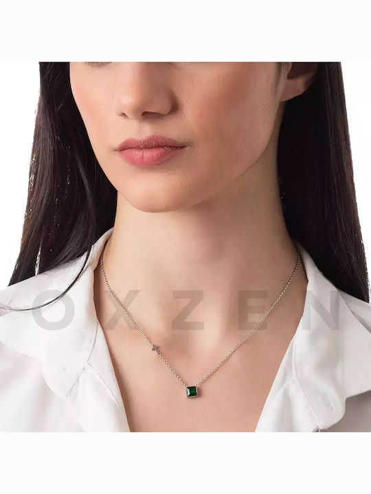 Oxzen Κολιέ από Επιχρυσωμένο Ατσάλι