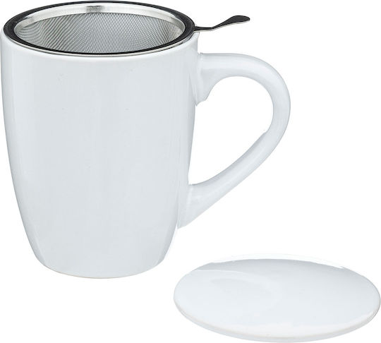 Secret de Gourmet Κούπα Κεραμική με Καπάκι Λευκή 320ml