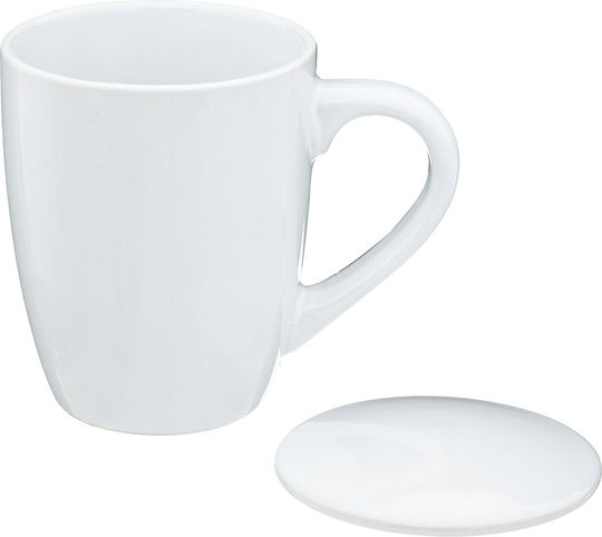 Secret de Gourmet Κούπα Κεραμική με Καπάκι Λευκή 320ml