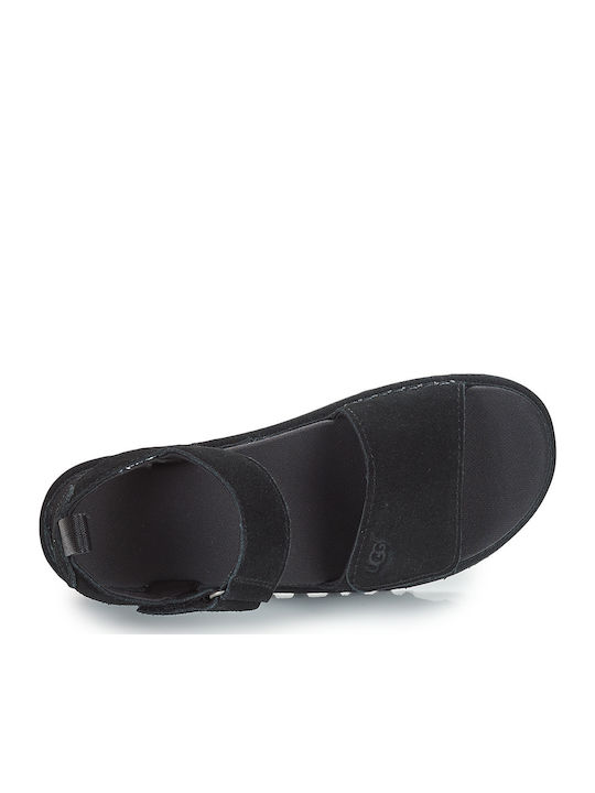 Goldenstar Γυναικεία Σανδάλια Flatforms Μαύρα