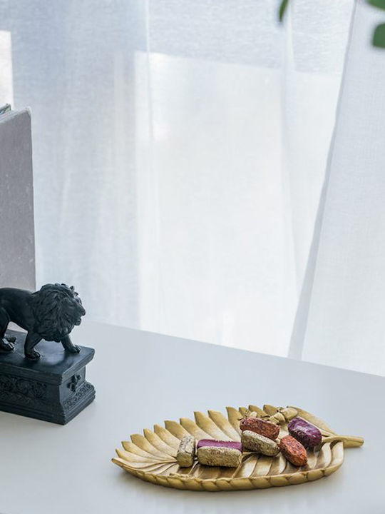 Artekko Leaf Διακοσμητική Πιατέλα Πολυρητίνης Χρυσή 28.5x17x2.5εκ.